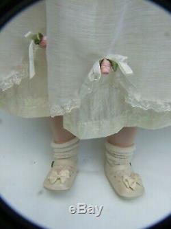 Vintage 24'' Tall Gorgeous Blond Porcelain Bisque Doll White Dress