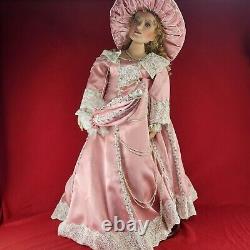 Vintage 36 Romance Collection Victorian Porcelain Doll with Pink Dress M. Reed