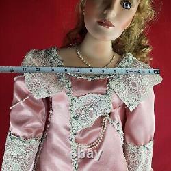Vintage 36 Romance Collection Victorian Porcelain Doll with Pink Dress M. Reed
