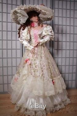 Vintage 42 Rustie Cassandra Porcelain Doll White pink Victorian LIMITED 500