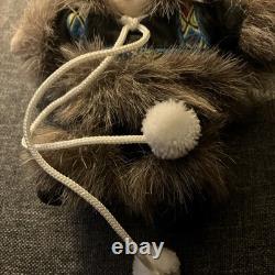 Vintage 5 1/2 Native American Eskimo Doll Porcelain Face Dressed in a Fur Coat