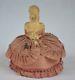 Vintage 5.5 Inch Victorian Maiden Half Doll Porcelain With Rose Pin Cushion
