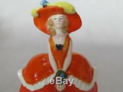 Vintage 6111 2. Germany Porcelain Figural Victorian Lady Half Doll Trinket Box