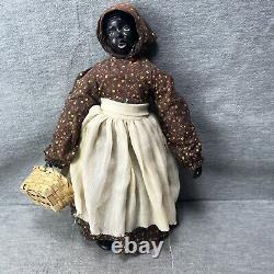 Vintage AA Doll Porcelain Cloth Body Farm Worker w Basket 13.5inches Artist Folk