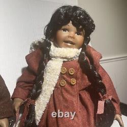 Vintage African American Geppeddo Jessie & Jake Porcelain Dolls. Great Condition