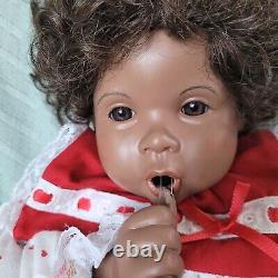 Vintage African American Porcelain Doll Black Melanie Parker Levi Thumb Weighted