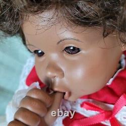 Vintage African American Porcelain Doll Black Melanie Parker Levi Thumb Weighted