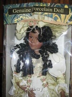 Vintage African American Porcelain Doll in Original Packaging. BRAND NEW