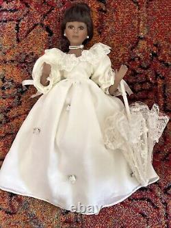 Vintage African American Porcelain Doll -with Umbrella