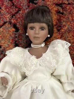 Vintage African American Porcelain Doll -with Umbrella