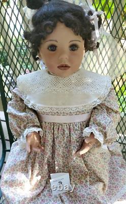 Vintage African American Stuffed Porcelin Doll Hand made By Lena Murphy-Rare