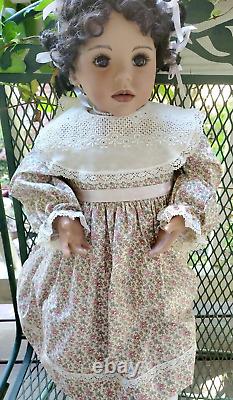 Vintage African American Stuffed Porcelin Doll Hand made By Lena Murphy-Rare