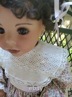 Vintage African American Stuffed Porcelin Doll Hand made By Lena Murphy-Rare