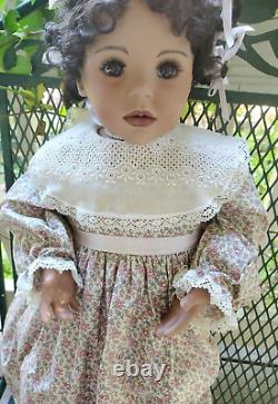 Vintage African American Stuffed Porcelin Doll Hand made By Lena Murphy-Rare