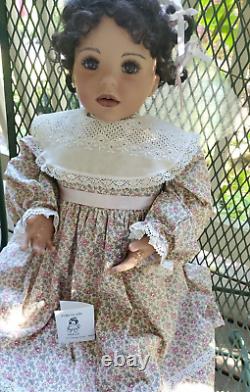 Vintage African American Stuffed Porcelin Doll Hand made By Lena Murphy-Rare