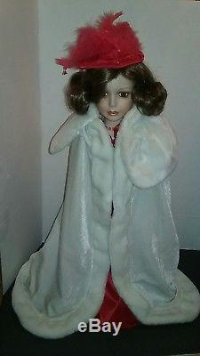 Vintage American Classic Xmas Col Handcrafted Porcelain Doll Cracker Barrel 24