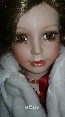 Vintage American Classic Xmas Col Handcrafted Porcelain Doll Cracker Barrel 24