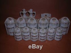 Vintage / Antique 30 Piece German Porcelain Canister Set Doll Size spice salt