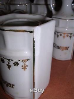 Vintage / Antique 30 Piece German Porcelain Canister Set Doll Size spice salt
