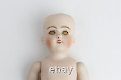 Vintage Antique Bisque Porcelain Mignonette Doll 6 1/2 Inch w Schiaparelli Dress