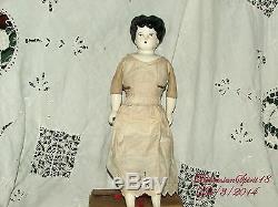 Vintage Antique China Head Arms And Legs Original Dress 16'' Tall Doll