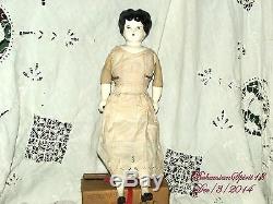 Vintage Antique China Head Arms And Legs Original Dress 16'' Tall Doll