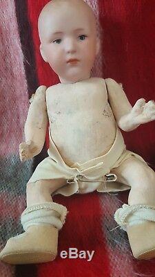 Vintage Antique German Bisque Baby Doll Miniature porcelain Germany handmade