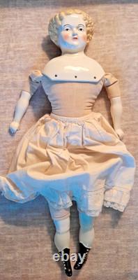 Vintage Antique Glazed Porcelain Head-Hands-Feet Doll No Cracks or Chips 22