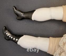 Vintage Antique Glazed Porcelain Head-Hands-Feet Doll No Cracks or Chips 22