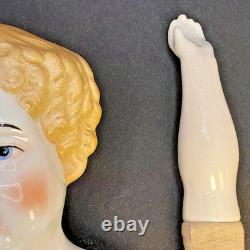 Vintage Antique Glazed Porcelain Head-Hands-Feet Doll No Cracks or Chips 22