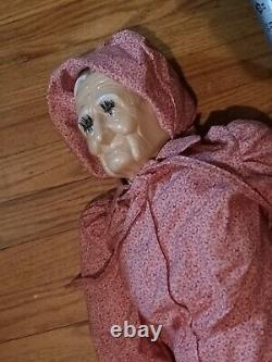 Vintage Antique Old Lady Doll 34 Long