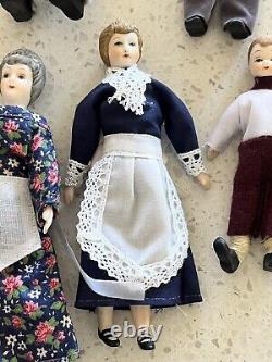 Vintage Antique Porcelain Head Doll House Doll Family with Clothes Hand Painted