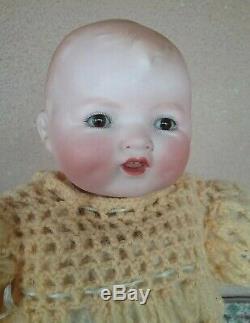 Vintage Armand Marseille bisque porcelain Baby Gloria doll antique 13 cabinet