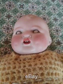 Vintage Armand Marseille bisque porcelain Baby Gloria doll antique 13 cabinet