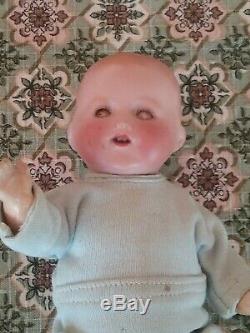 Vintage Armand Marseille bisque porcelain Dream Baby 352 doll antique cabinet