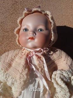 Vintage Armand Marseille cries talks baby doll German bisque porcelain antique