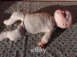 Vintage Armand Marseille cries talks baby doll German bisque porcelain antique