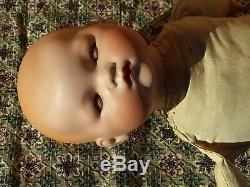 Vintage Armand Marseille cries talks baby doll German bisque porcelain antique