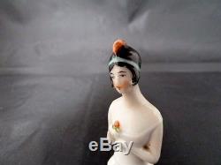Vintage Art Deco Flapper Porcelain Pincushion Head / Half Doll Germany No. 5333