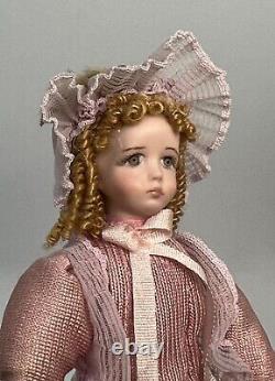 Vintage Artisan 112 Dollhouse Miniature Girl Doll Porcelain Signed Poseable 4