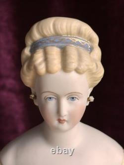 Vintage Artist 16 Reproduction of Antique German Parian Doll Pierced Ears