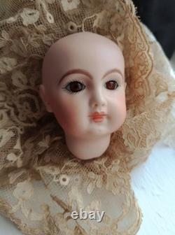 Vintage Artist Reproduction of French Jumeau Doll Head Porcelain Head