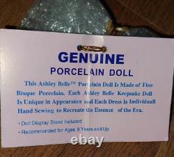 Vintage Ashley Belle Doll Large 40 Inch Porcelain W Umbrella. Fine Bisque With Box