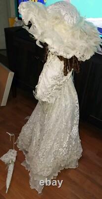 Vintage Ashley Belle Doll Large 40 Inch Porcelain W Umbrella. Fine Bisque With Box