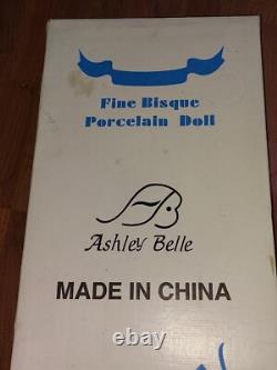 Vintage Ashley Belle Doll Large 40 Inch Porcelain W Umbrella. Fine Bisque With Box
