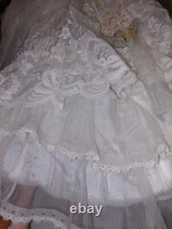 Vintage Ashley Belle Doll Large 40 Inch Porcelain W Umbrella. Fine Bisque With Box