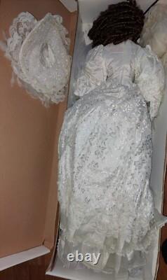 Vintage Ashley Belle Doll Large 40 Inch Porcelain W Umbrella. Fine Bisque With Box