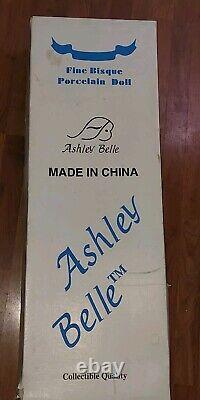 Vintage Ashley Belle Doll Large 40 Inch Porcelain W Umbrella. Needs Restoration