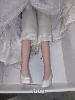 Vintage Ashley Belle Doll Large 40 Inch Porcelain W Umbrella. Needs Restoration