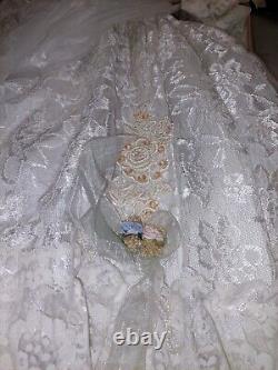 Vintage Ashley Belle Doll Large 40 Inch Porcelain W Umbrella. Needs Restoration